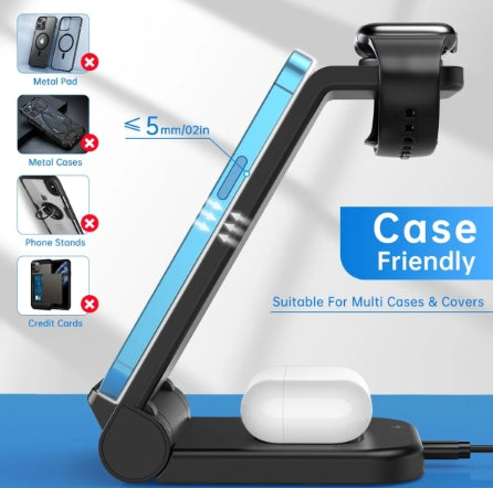 Ultimate 3-in-1 Wireless Charging Station for iPhone, Apple Watch, and AirPods